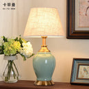 Axyaa Green Ceramic Table Lamp: Chinese-Inspired Warm Bedside Lighting