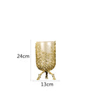 Axyaa Glass Vase with Golden Metal Branches Stand for Hydroponic Flower Arrangement