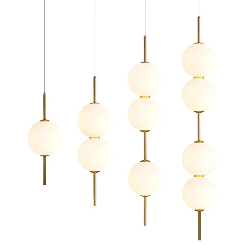 Nordic Glass Ball LED Pendant Lamps for Bedroom by Axyaa