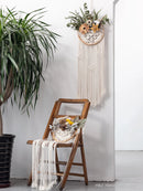 Axyaa Round Flower Pot Macrame Wall Hanging for Bohemian Room Decor