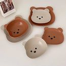 Axyaa Kawaii Bear Ceramic Bowl Plate Set for Kitchen Utensils and Tableware