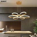 Axya LED Flower Chandelier with Remote Control for Living Room, Bedroom & Dining Room