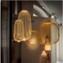 Axyaa Spokes Chandelier: Nordic Design LED Bird Cage Hanging Light for Home Decor
