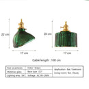 Axyaa Glass Chandelier with Green LED Lights