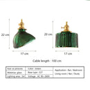 Axyaa Minimalist Glass LED Chandelier with Green Accents