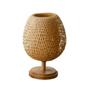 Axyaa Bamboo Table Lamp with E27 Lamp Holder for Modern Indoor Lighting