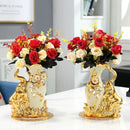 Axyaa Gold Glass Vase Light Luxury Decor for Modern Living Rooms