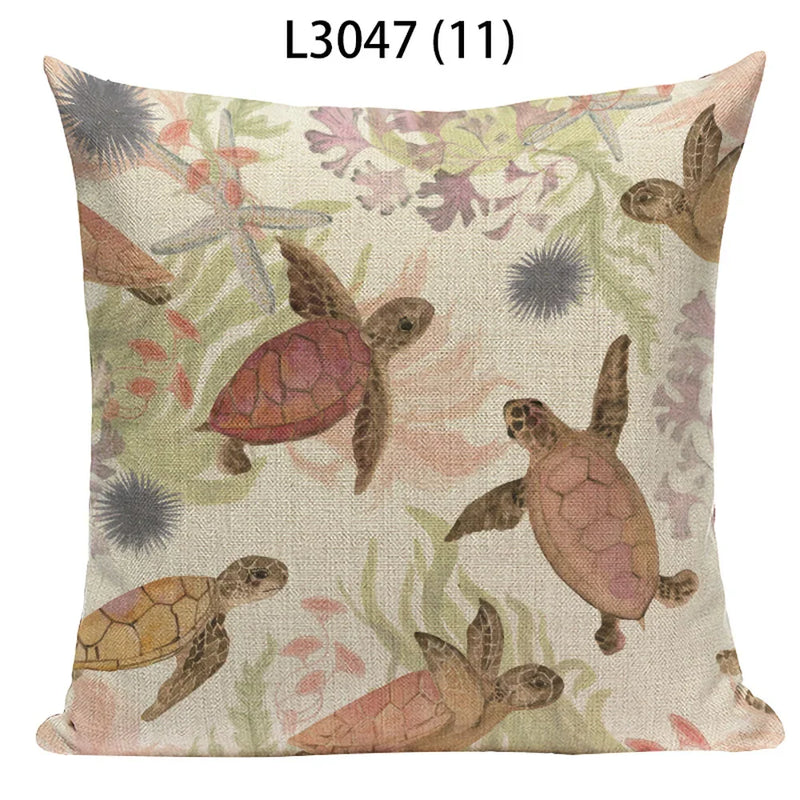 Axyaa Ocean Life Pillow Covers for Home Decor