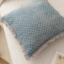 Axyaa Fringed Denim Cushion Cover 45x45cm Square Heart Circle for Home Decoration