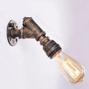 Axyaa Industrial Black Iron Pipe Wall Lamp - Vintage E27 Sconce Fixture