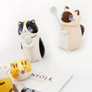 Axyaa Cute Cat Ceramic Coffee Mug Spoon Hand Painted Tea Cup Novelty Gift