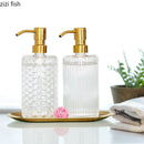 Axya Golden Stainless Steel Sub-bottle Dispenser 400ml Glass Lotion Bottle
