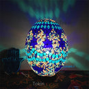 Axyaa Turkish Mosaic Egg Lamp: Vintage Handcrafted Glass Bedside Light