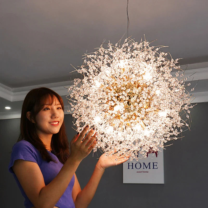 Axyaa Dandelion Chandelier: Nordic Minimalist LED Indoor Lighting for Living Room, Bedroom & Dining