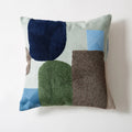 Axyaa Cotton Thread Embroidery Abstract Color Block Pillow Cover