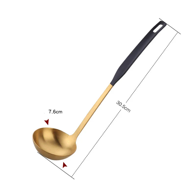 Axyaa 304 Stainless Steel Soup Spoon Colander Kitchen Utensil