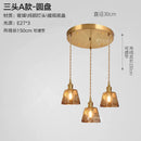 Axyaa Nordic Amber Glass Pendant Lights with Vintage Copper Finish