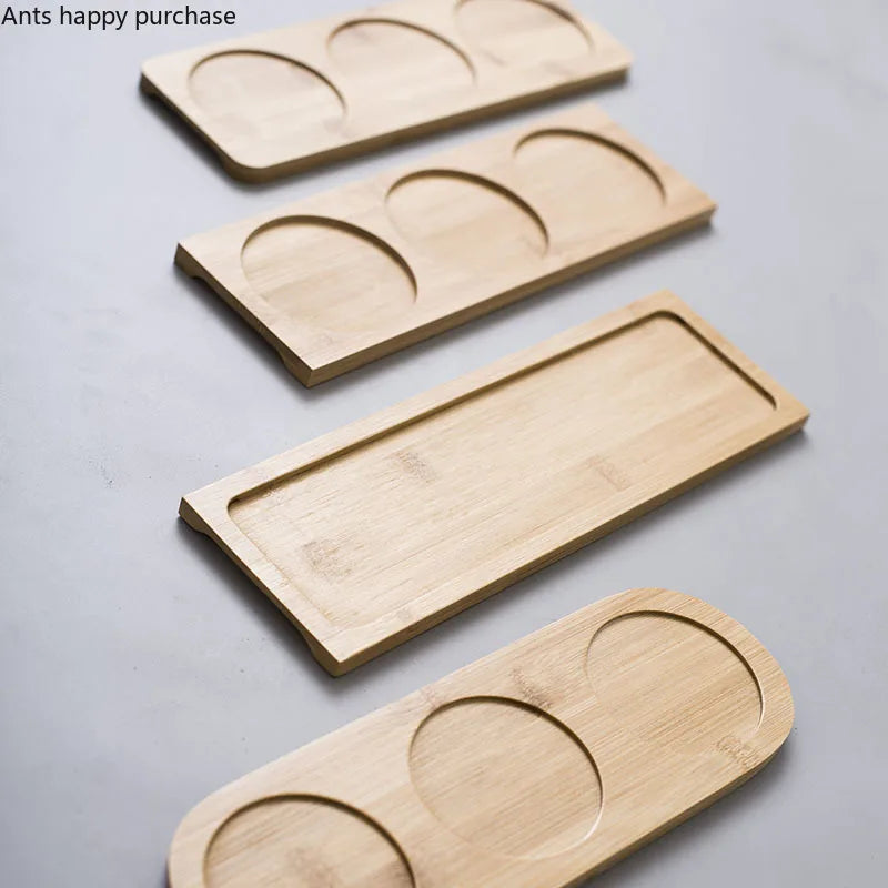 Axya Bamboo Base Tray: Versatile Tableware & Coaster Set for Kitchen & Dining