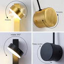 Axyaa Nordic Rotating Wall Lamp for Living Room Bedroom LED Lighting