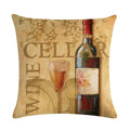 Axyaa Red Wine Bottle Throw Pillow Cover 45X45CM