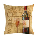 Axyaa Red Wine Bottle Throw Pillow Cover 45X45CM