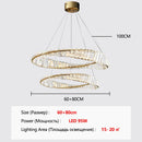 Axyaa Crystal Ring Chandelier: Modern Living Room Hanging Light