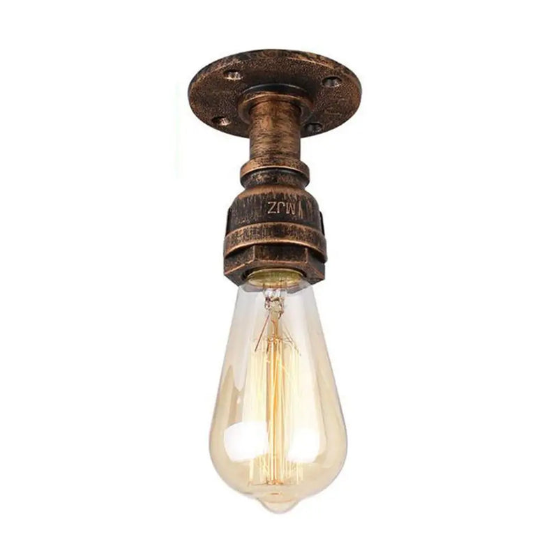 Axyaa Rustic Pipe Ceiling Lights: Vintage E27 Loft Industrial Iron Pipe Lamps