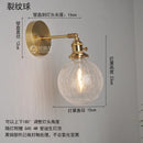 Axyaa Copper Glass LED Wall Lamp Switch Japanese Nordic Style Bedroom Bathroom Mirror Stair Light Wall Sconce