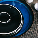 Axya Nordic Ceramic Plate Blue Stripe Flat Plate – Household Tableware for Pasta & Steak