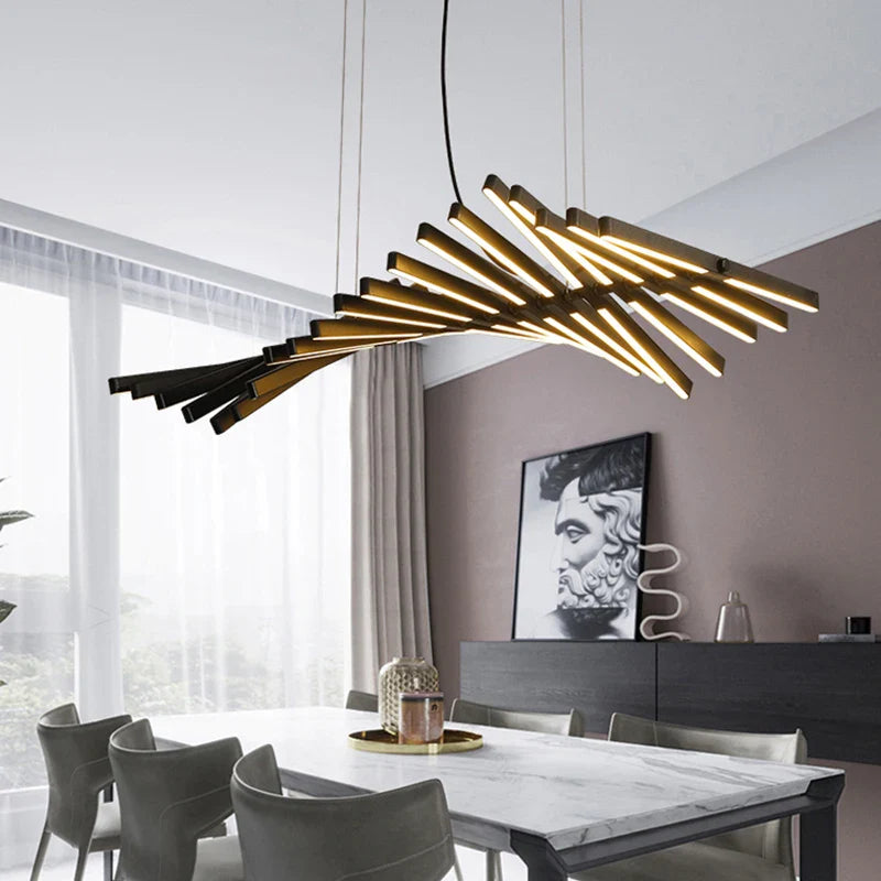 Axyaa Dimmable LED Chandelier for Modern Spaces - Remote Controlled Lighting Solution