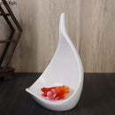 Axya Ceramic Abstract Art Dinner Plate - Modern White Kitchen Tableware