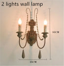 Axyaa Vintage Wood Bead Wall Sconces for Farmhouse Living Room