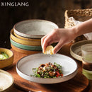 Axya Japanese Retro Plate Set for Dessert, Salad, and Soup Tableware