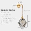 Axyaa Copper LED Wall Sconce with Switch, Modern Glass Stair Light for Bathroom Mirror