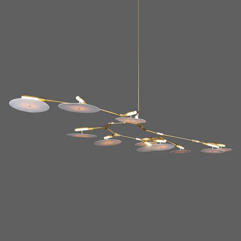 Axyaa Molecular UFO Gold Chandelier, Modern Nordic Designer Lighting for Home Decor