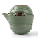 Axya Pale Green Ceramic Tea Set: Teapot, Cup, Travel-ready, Modern Design