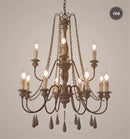 Axyaa Wood Chandelier - Retro Candle Light Fixture for Home Decor
