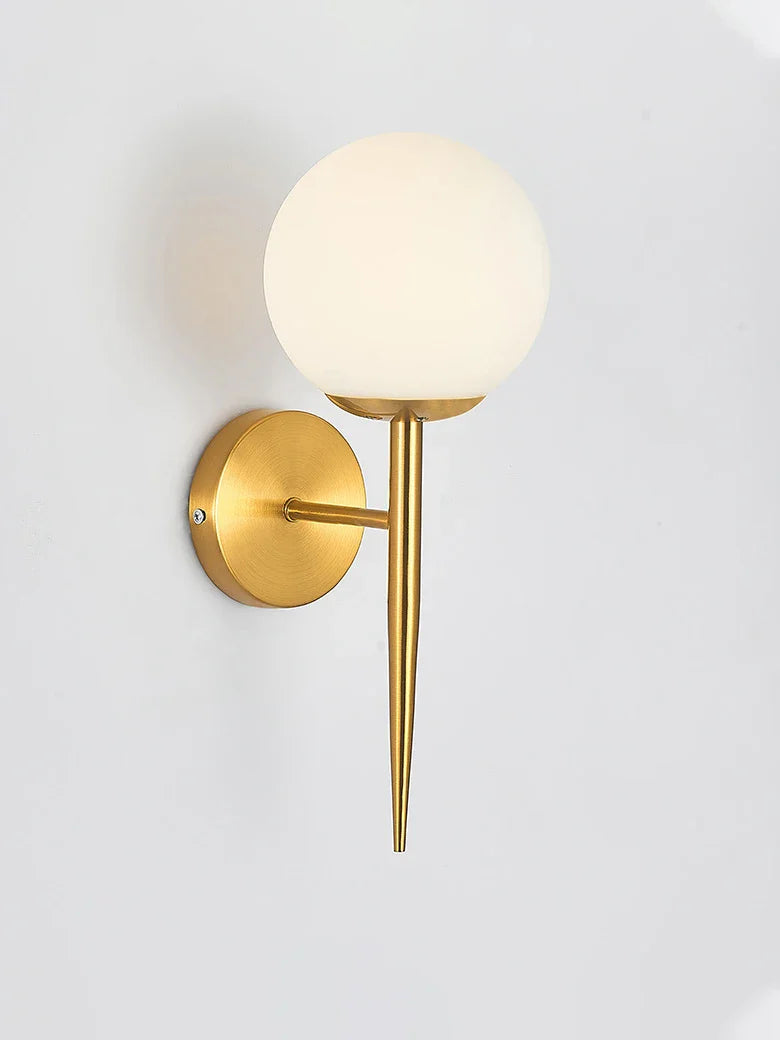 Axyaa Brass Glass Wall Sconce - Classic Nordic Design for Home Interior