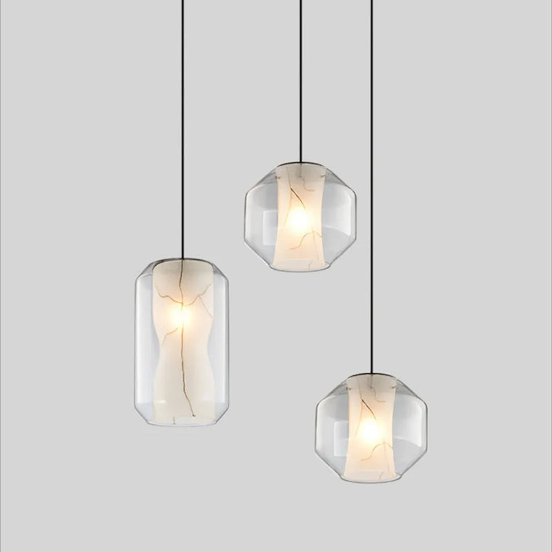 Axyaa Nordic Modern Glass LED Pendant Lights for Dining and Restaurants