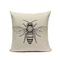 Axyaa Bee Pattern Linen Cushion Cover - Nordic Decorative Throw Pillow Case