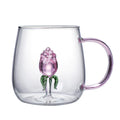Axyaa 3D Animal Glass Mug: Fun Novelty Cup for Coffee, Tea, Milk - 400ml