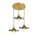 Axyaa Nordic Glass LED Pendant Light - Colorful Copper Hanging Lamp for Bedroom