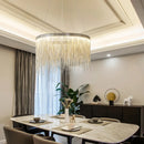 Axyaa Modern Nordic Circle Chandelier: Round Tassel Design for Stylish Home Lighting