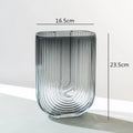 Axyaa Striped Glass Vase for Modern Flower Arrangement and Home Decor