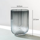 Axyaa Striped Glass Vase for Modern Flower Arrangement and Home Decor