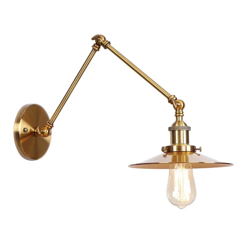 Axyaa Gold Adjustable Wall Light - Flexible Long Arm Retro Lamp