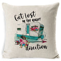 Axyaa Best Memories Happy Camper Cushion Cover - Bedroom Sofa Home Decor
