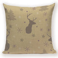 Axyaa Festive Santa Claus Christmas Tree Linen Throw Pillow Case
