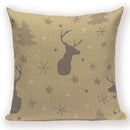 Axyaa Festive Santa Claus Christmas Tree Linen Throw Pillow Case