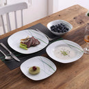 Axyaa Ivory White Porcelain Ceramic Dinnerware Set - 24/48 Pieces